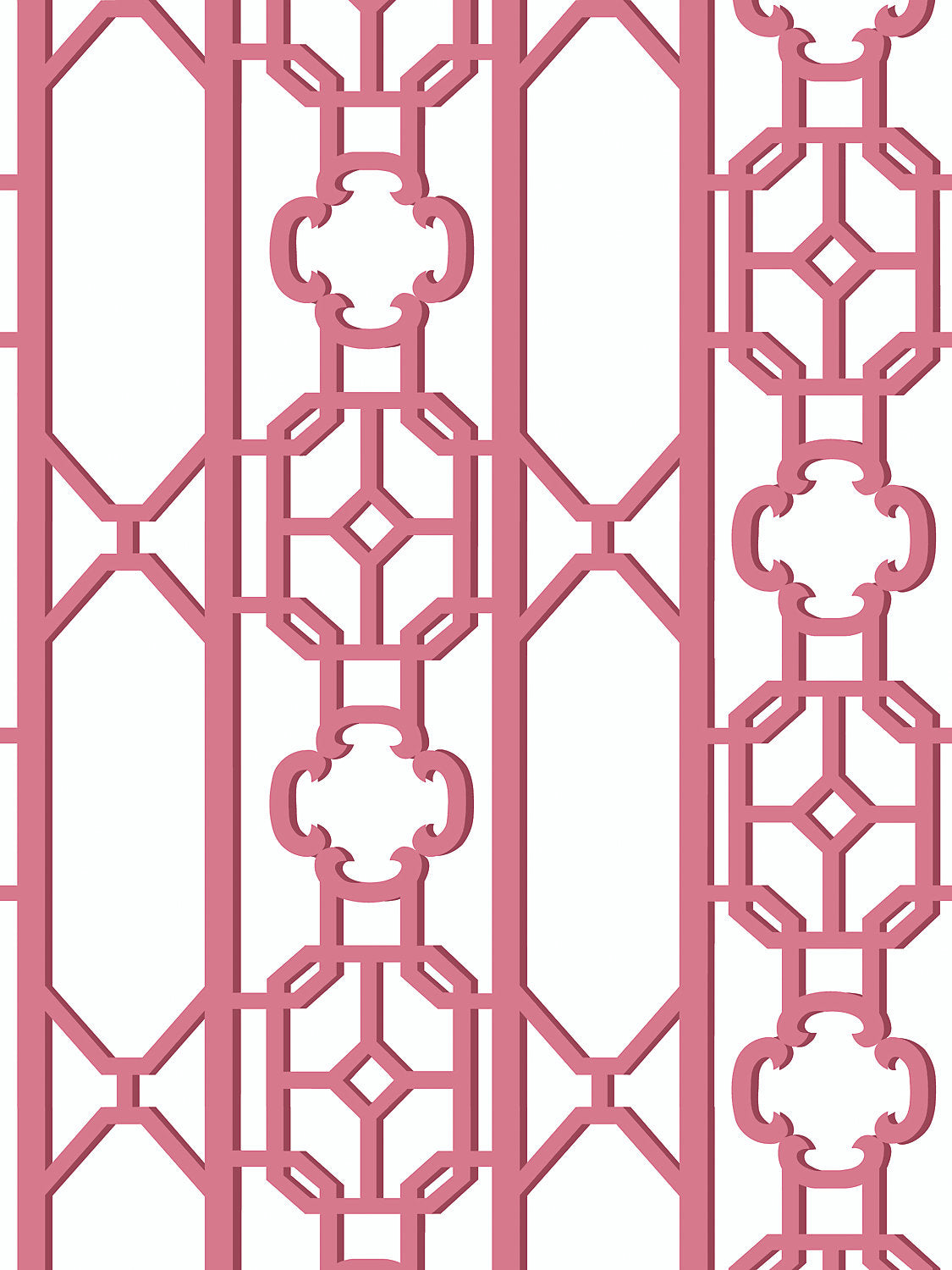 Joanna Fret - Raspberry - Scalamandre Wallpaper