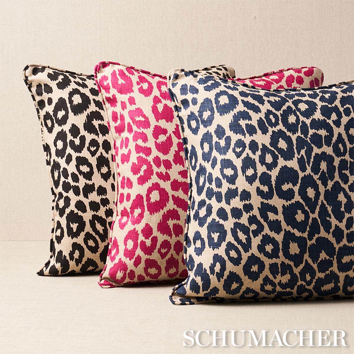 Schumacher Pillow – Iconic Leopard – Ink/Natural - SO17572406 - 22" x 22"