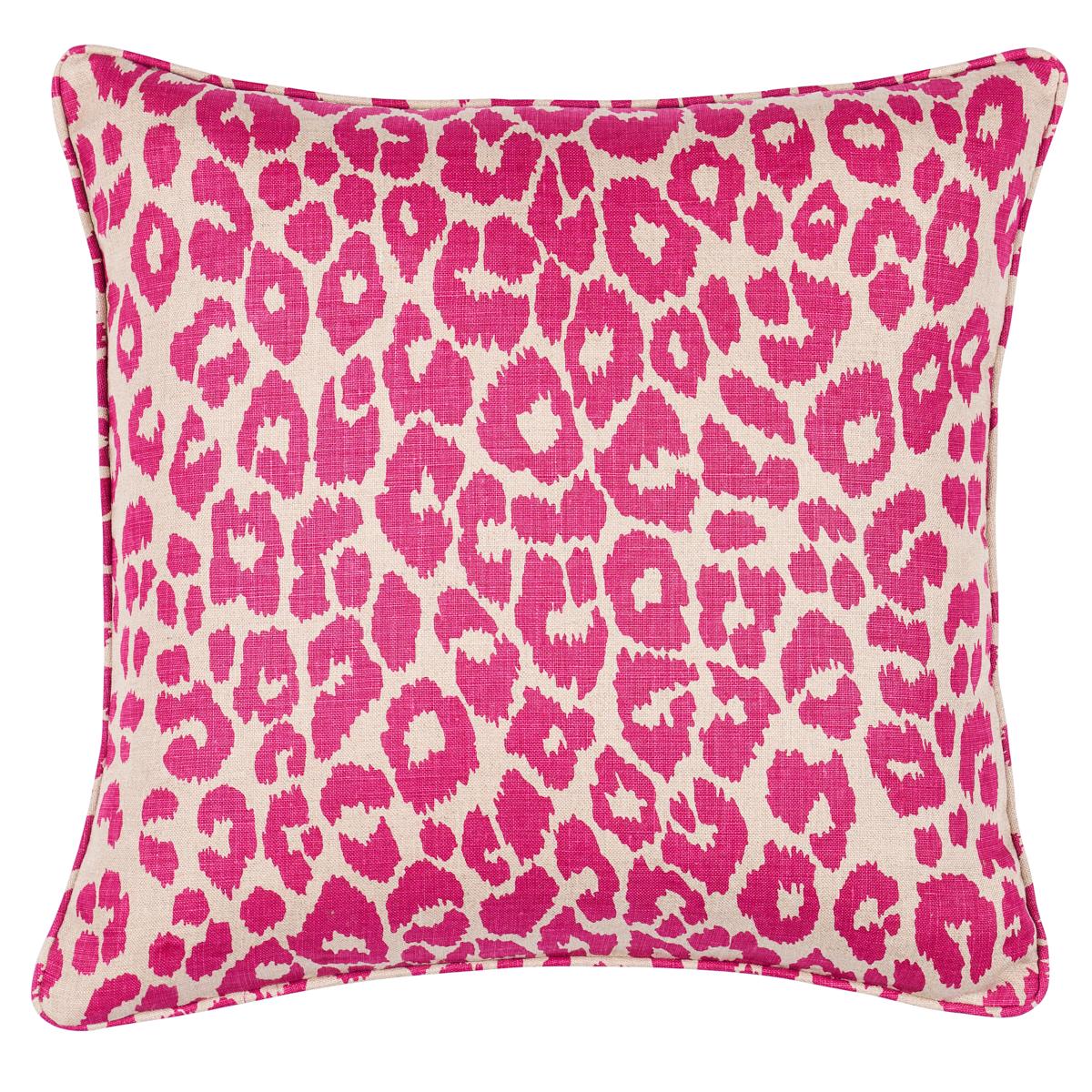 Schumacher Pillow – Iconic Leopard – Fuchsia/Natural - SO17572306 - 22" x 22"