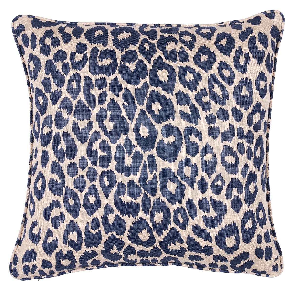 Schumacher Pillow – Iconic Leopard – Ink/Natural - SO17572406 - 22" x 22"