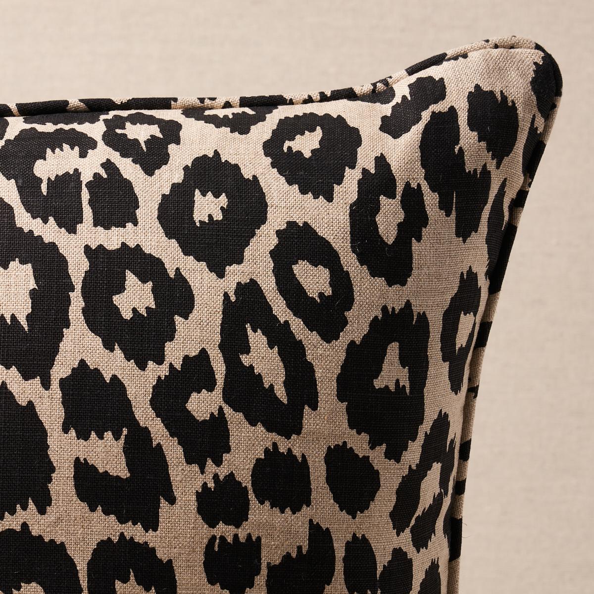 Schumacher Pillow – Iconic Leopard – Ebony/Natural - SO17572506 - 22" x 22"