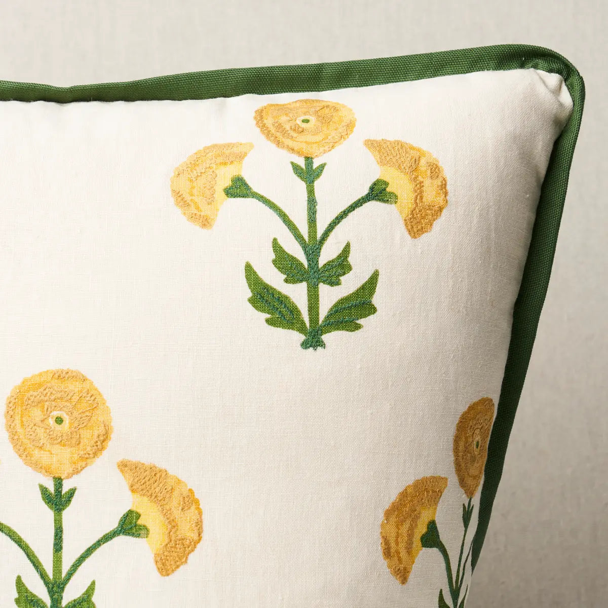 Schumacher Pillow – Saranda Flower – Marigold - SO17967105- 20" x 20"