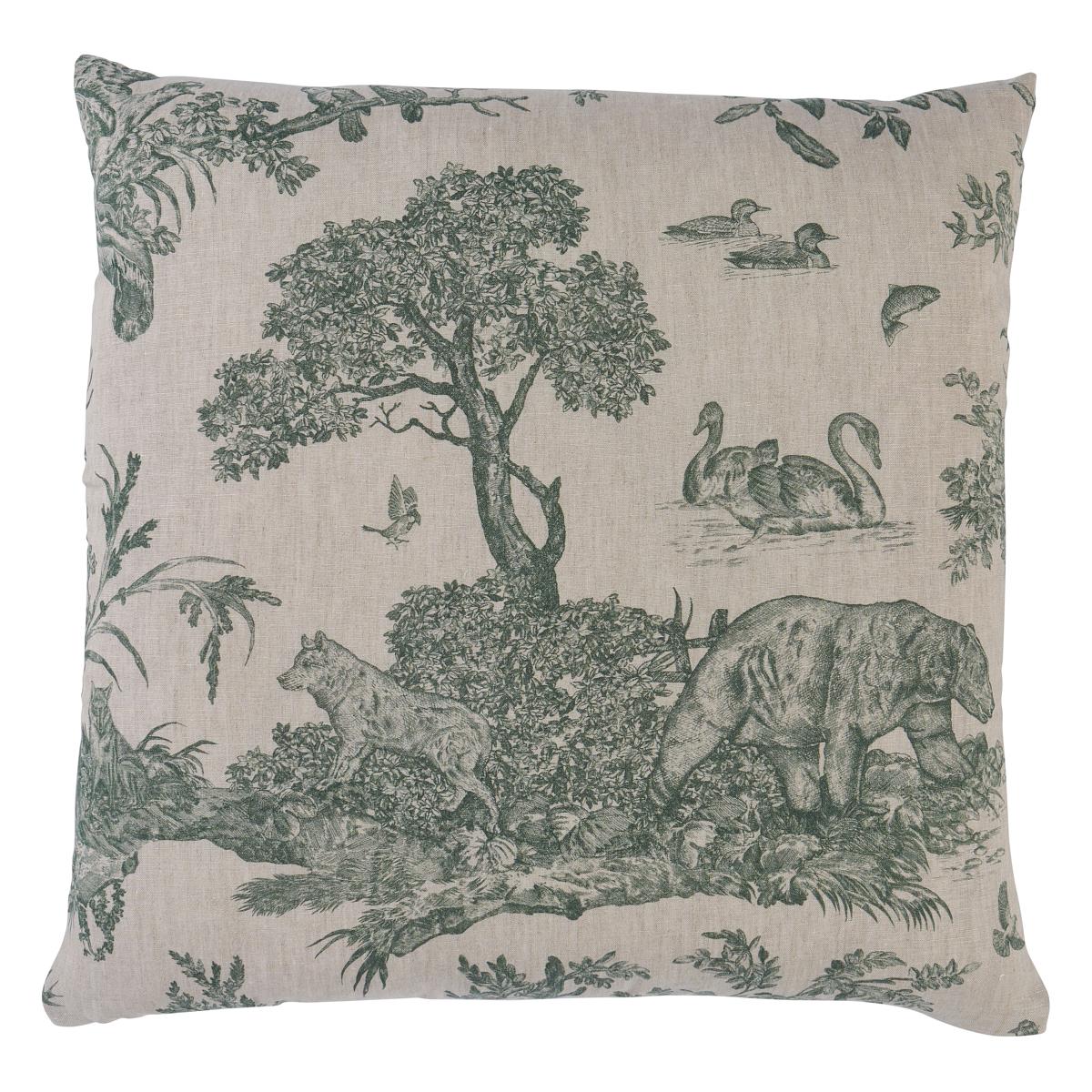 Schumacher Pillow – Western Toile – Forest - SO182271206 - 22" x 22"
