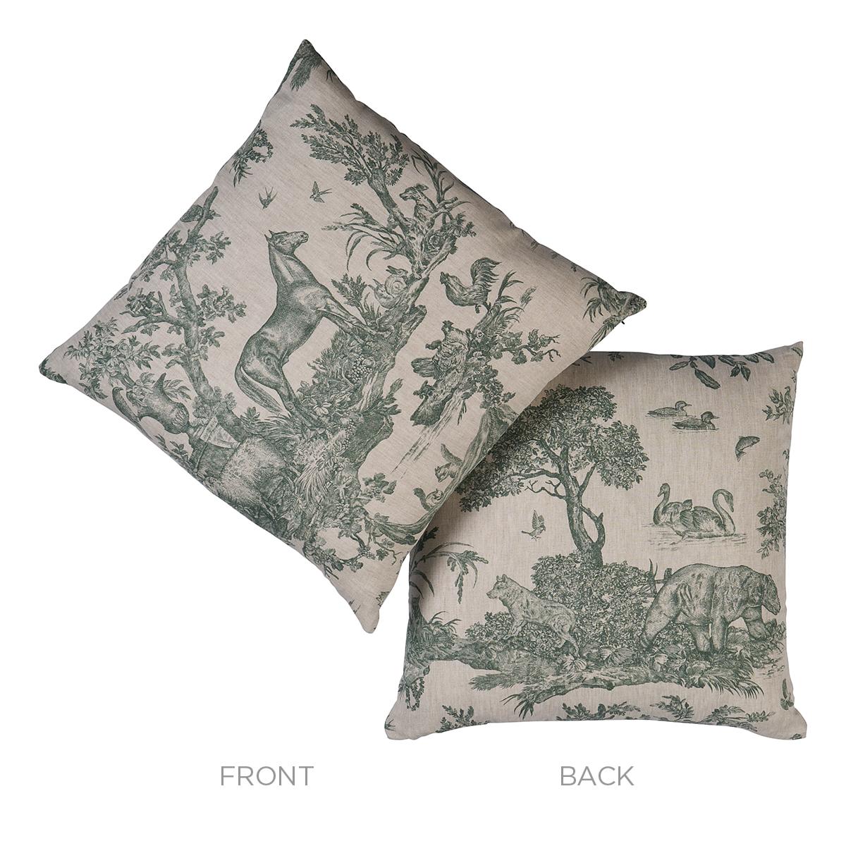 Schumacher Pillow – Western Toile – Forest - SO182271206 - 22" x 22"