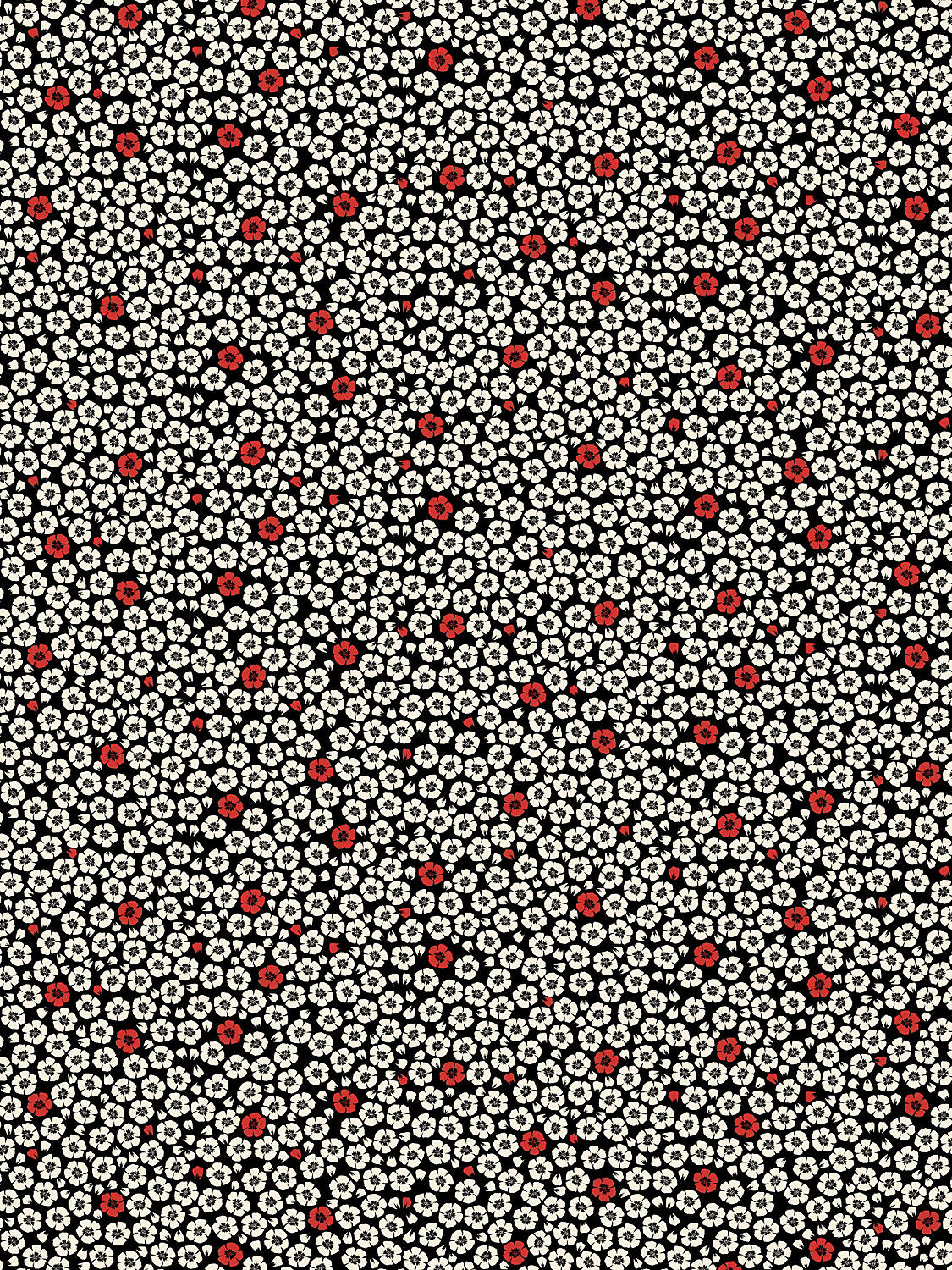 Coquelicot - Noir - Scalamandre Wallpaper