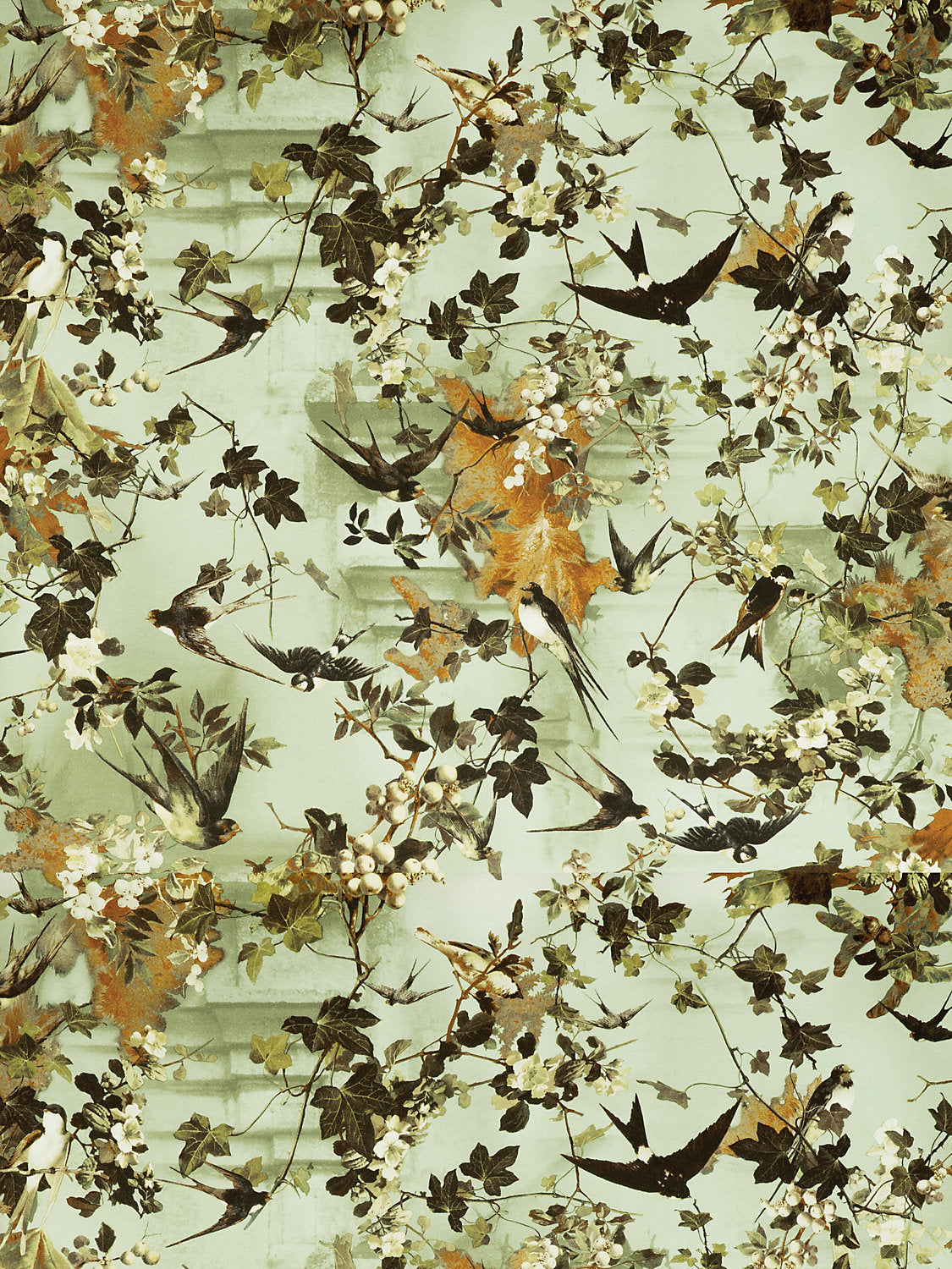 Hirondelles - Automne - Scalamandre Wallpaper