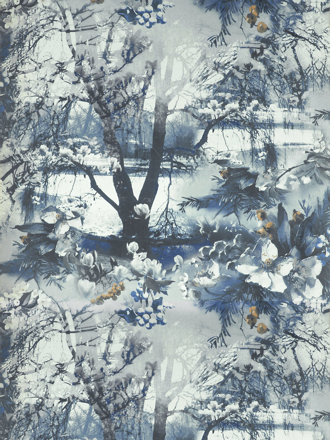 Brume - Encre - Scalamandre Wallpaper