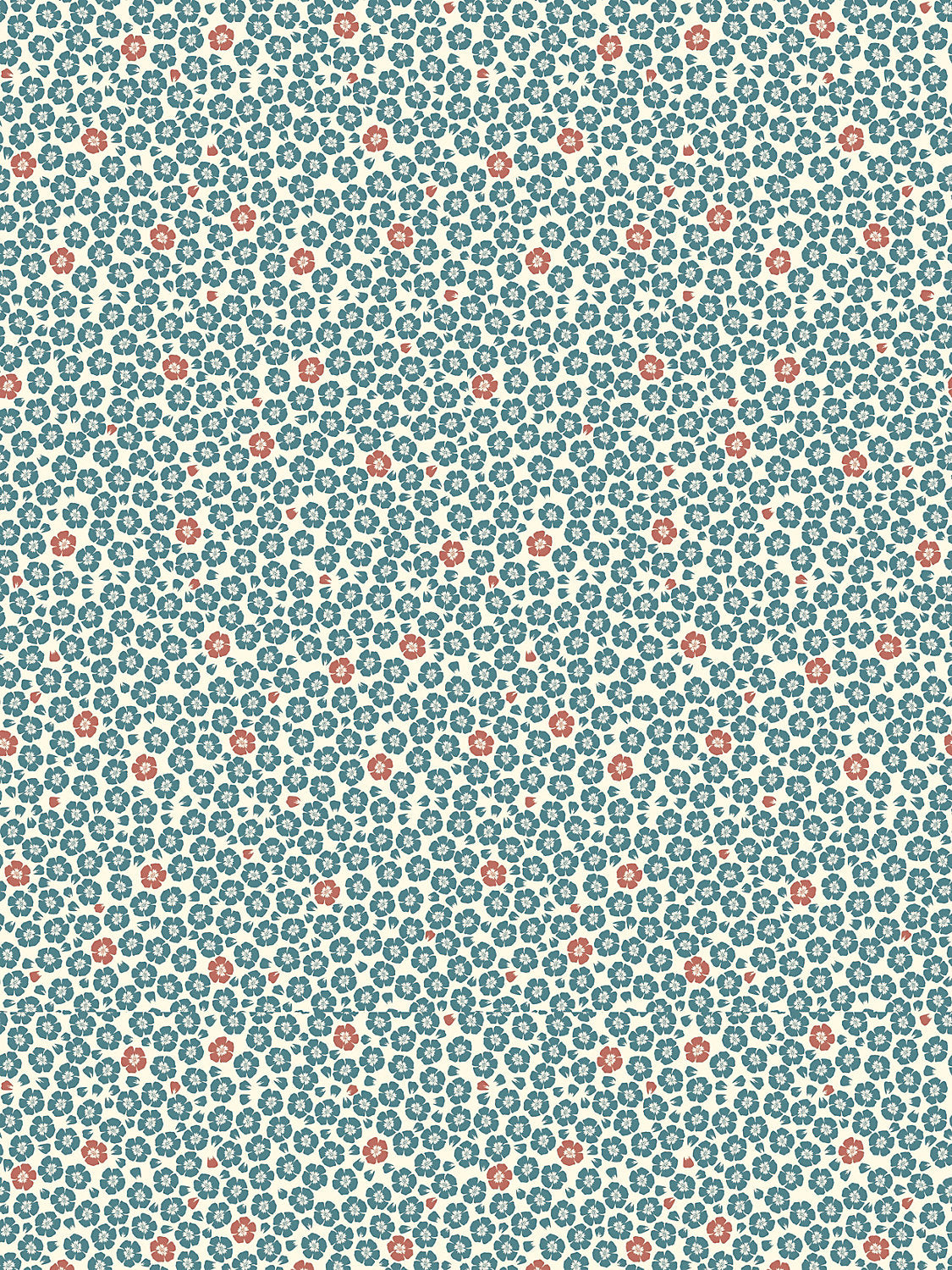 Coquelicot - Ocean - Scalamandre Wallpaper