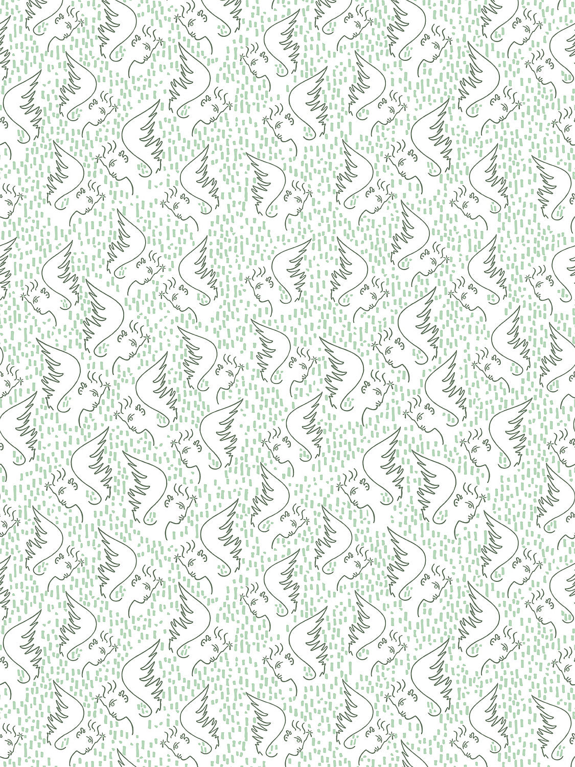 Figure D'Ange - Celadon - Scalamandre Wallpaper