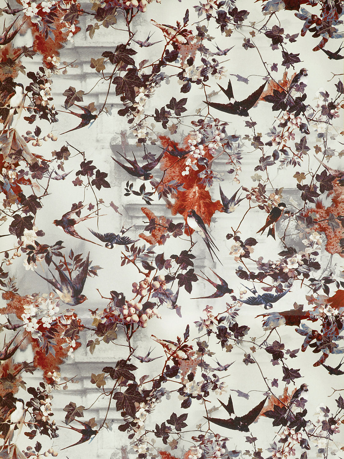 Hirondelles - Hiver - Scalamandre Wallpaper