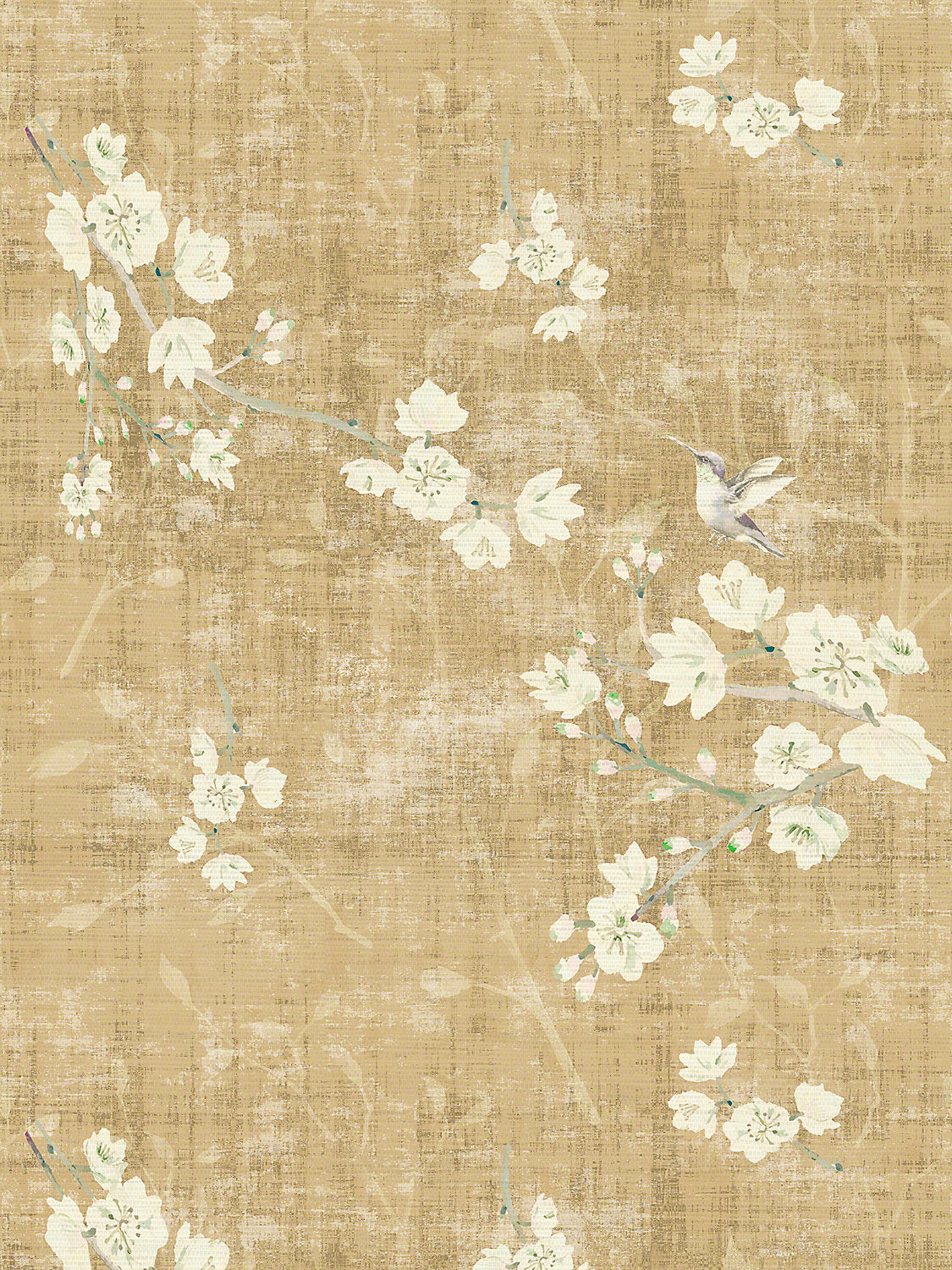Blossom Fantasia - Gold - Scalamandre Wallpaper