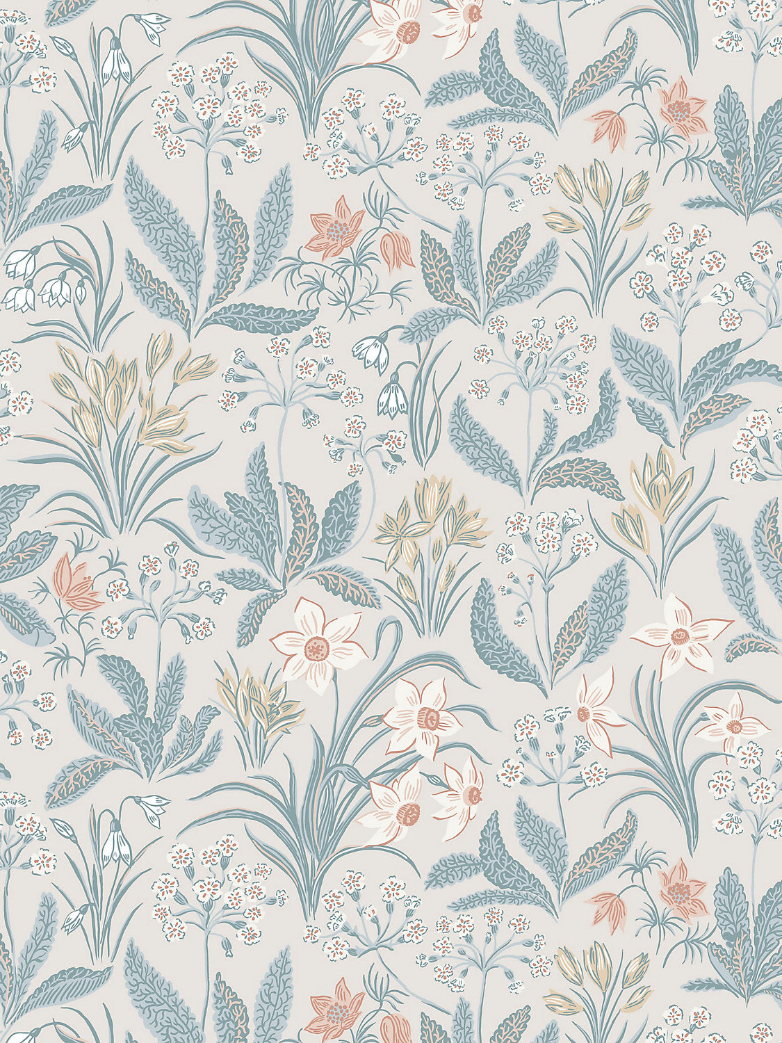Huset I Solen - Folklore Blue - Scalamandre Wallpaper