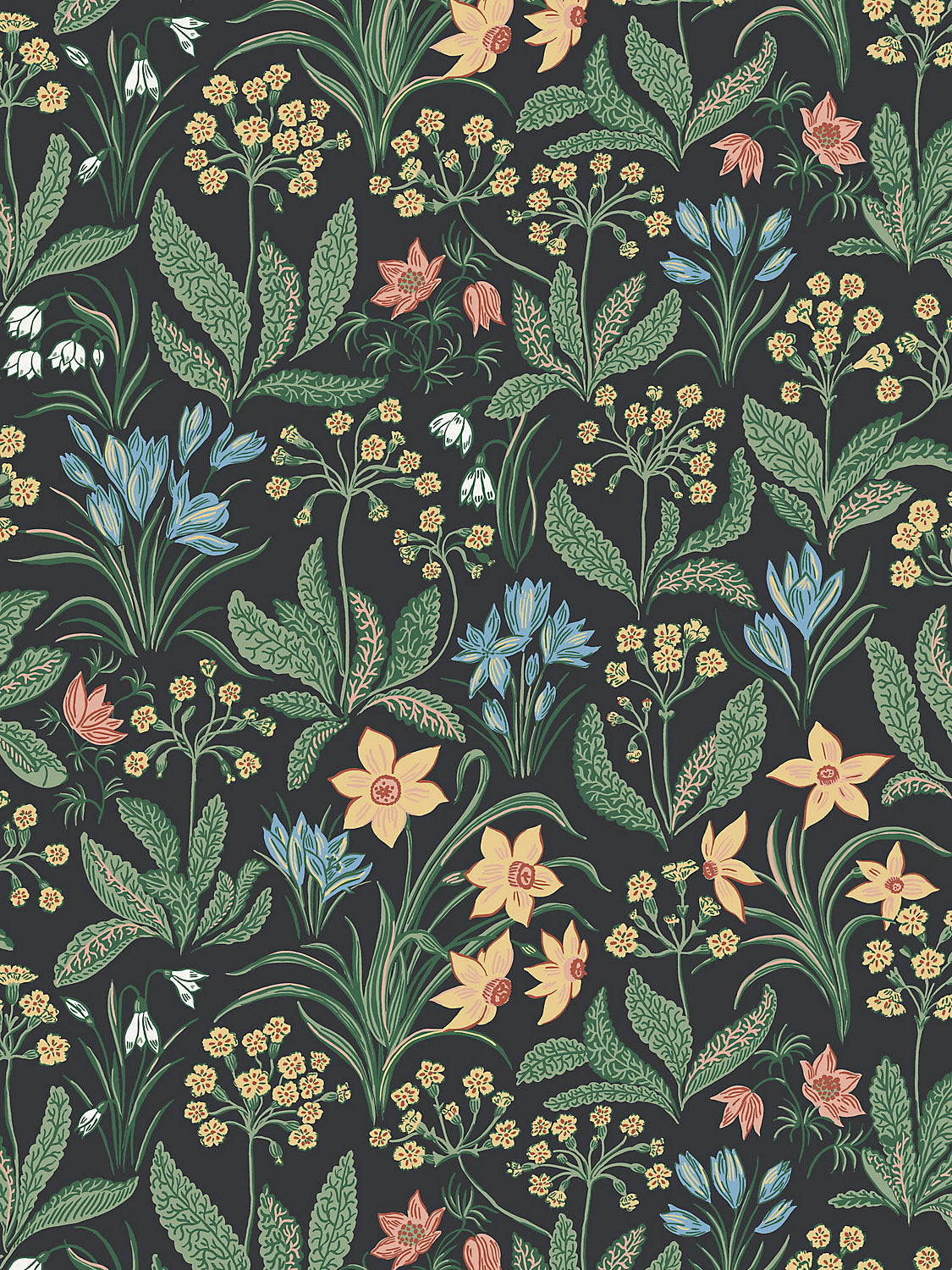 Huset I Solen - Charcoal - Scalamandre Wallpaper