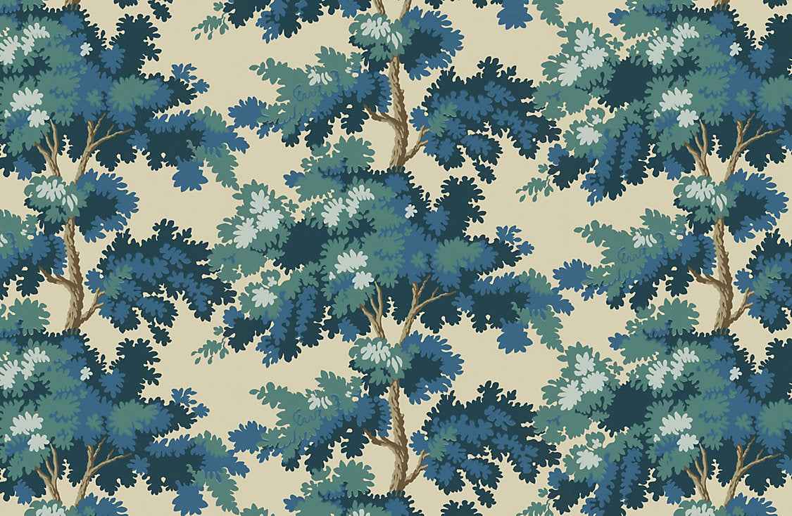 Raphael - Dark Blue - Scalamandre Wallpaper