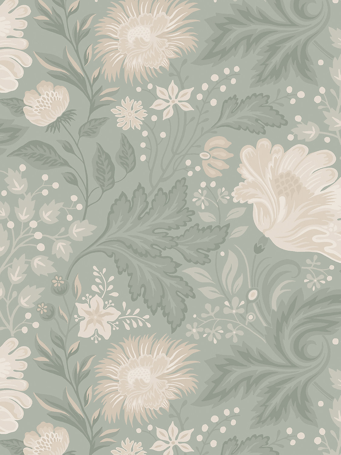Ava - Sage Green - Scalamandre Wallpaper