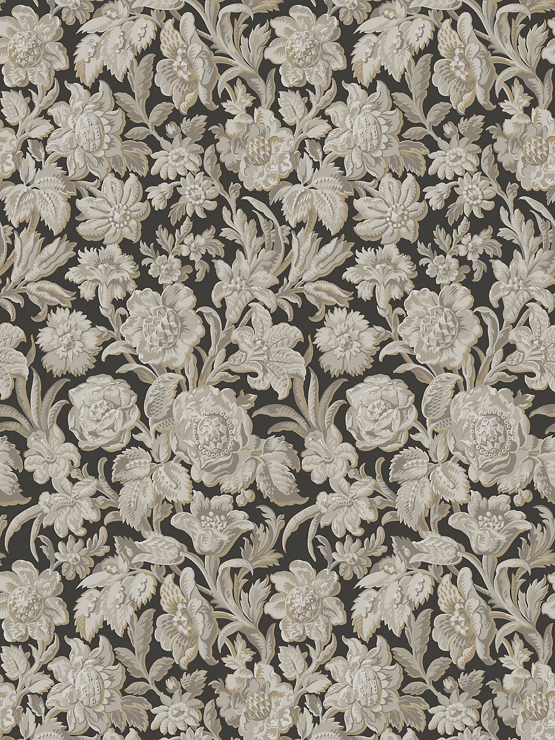 Valentin - Charcoal - Scalamandre Wallpaper