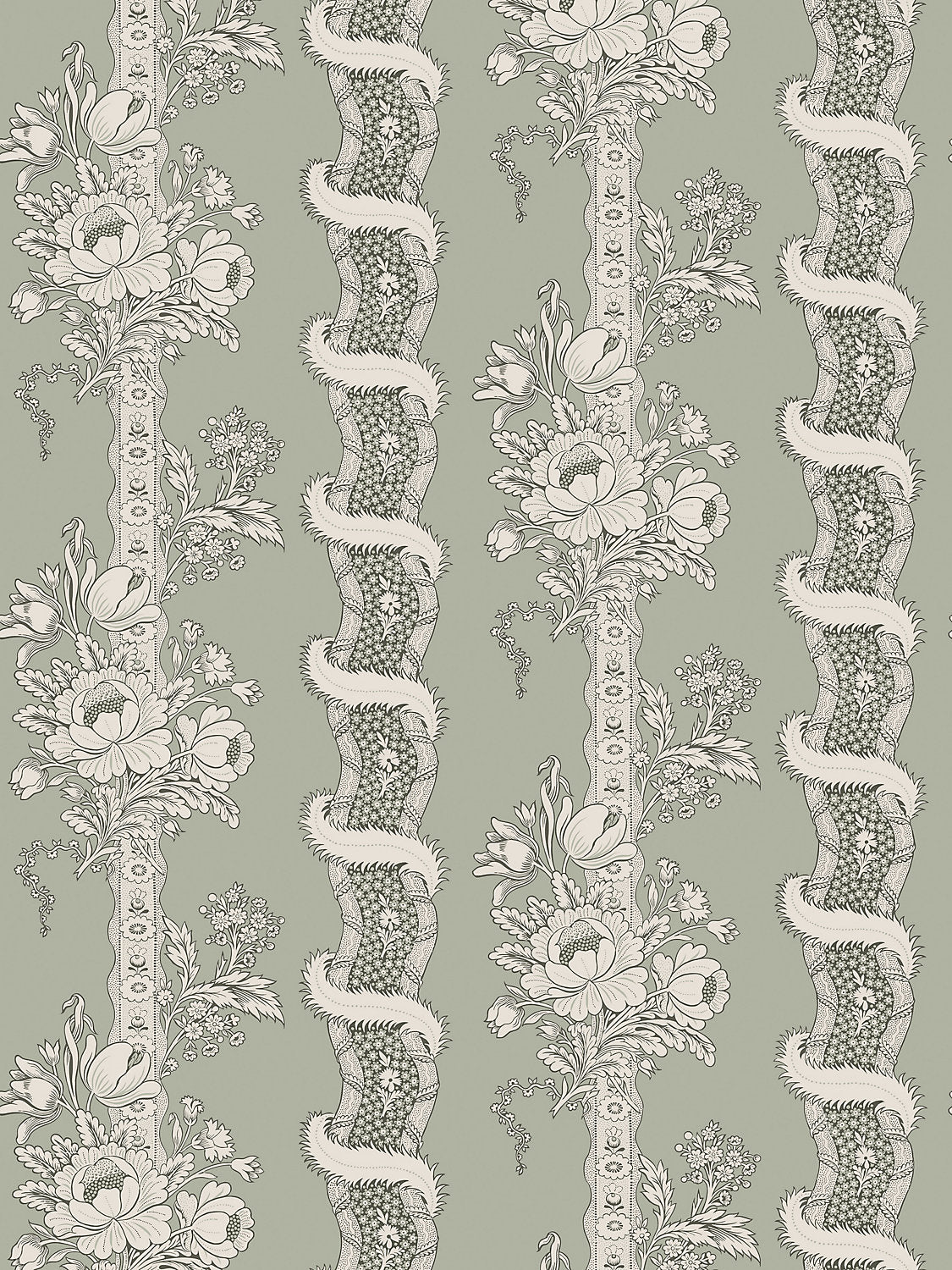 Alexandra - Sage Green - Scalamandre Wallpaper