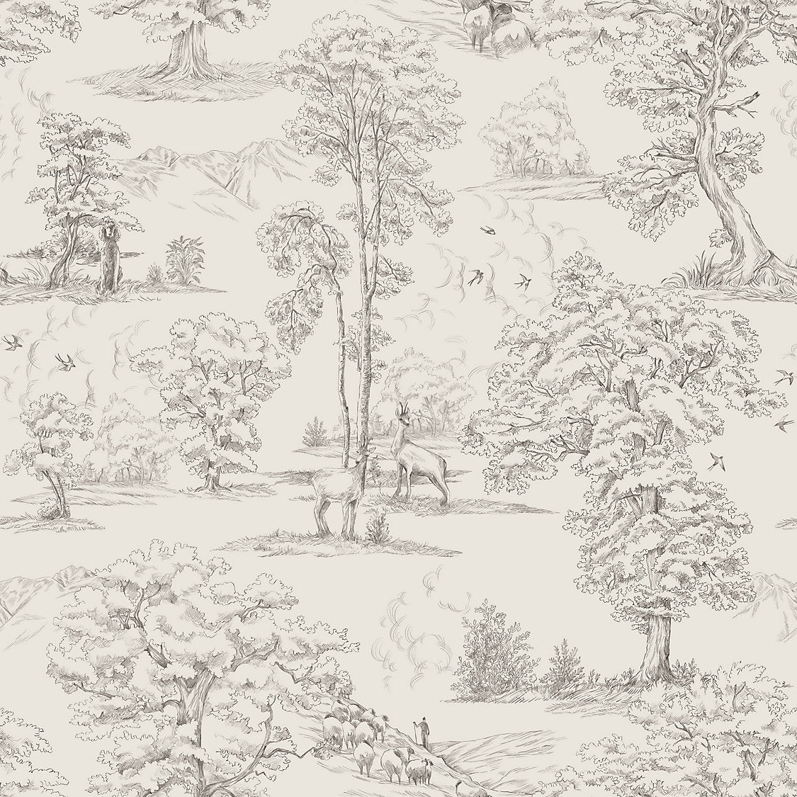 Montfort, Graphite Sandberg Wallpaper