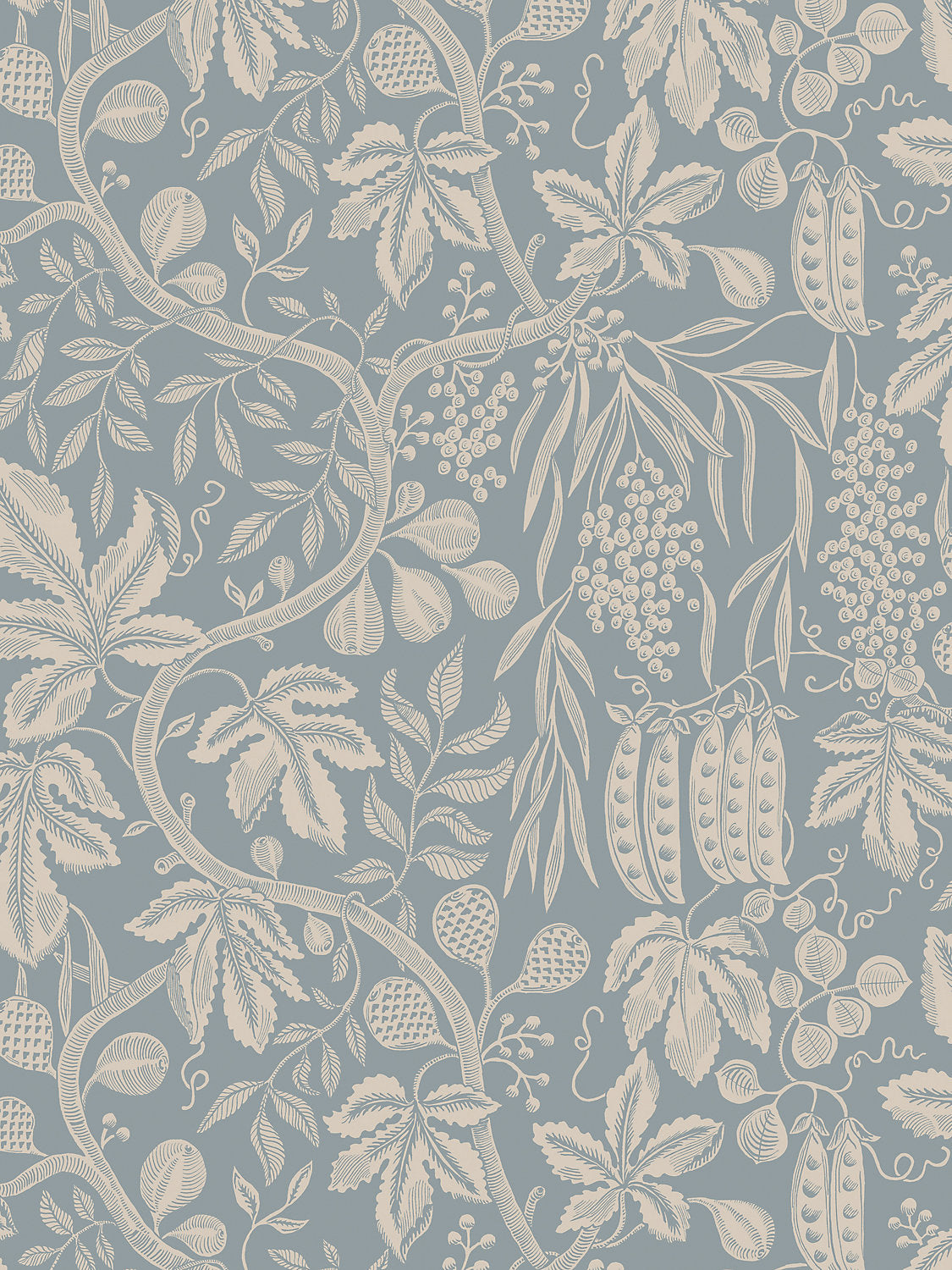 Fig Garden - Misty Blue - Scalamandre Wallpaper