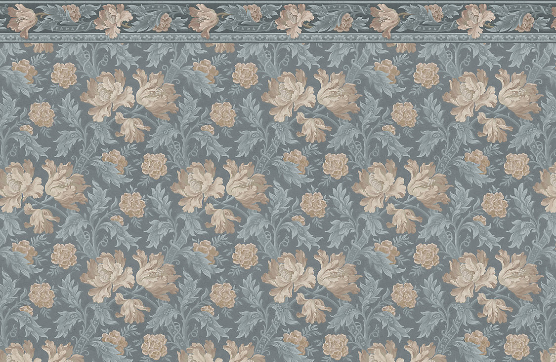 Esther | Mural - Misty Blue - Scalamandre Wallpaper