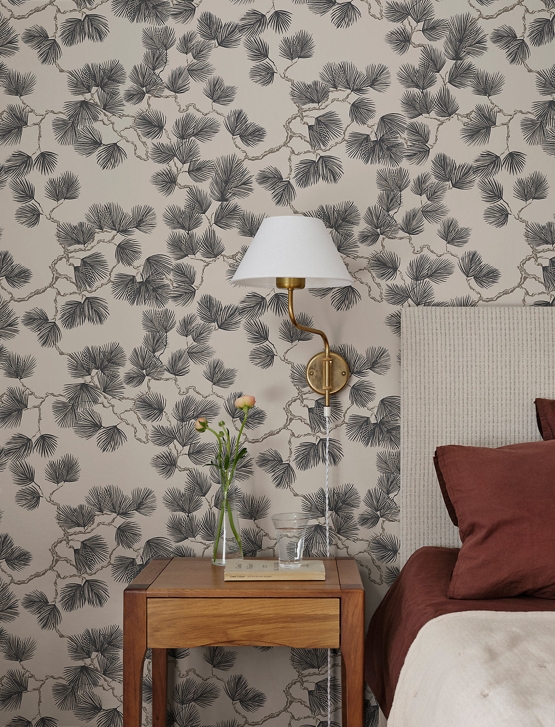 Pine Misty Brown WSB 0804 0325 by Sandberg Wallcovering