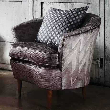 Hespera Velvets Astoria Charcoal/Silver - Osborne & Little - F6836-02 Fabric