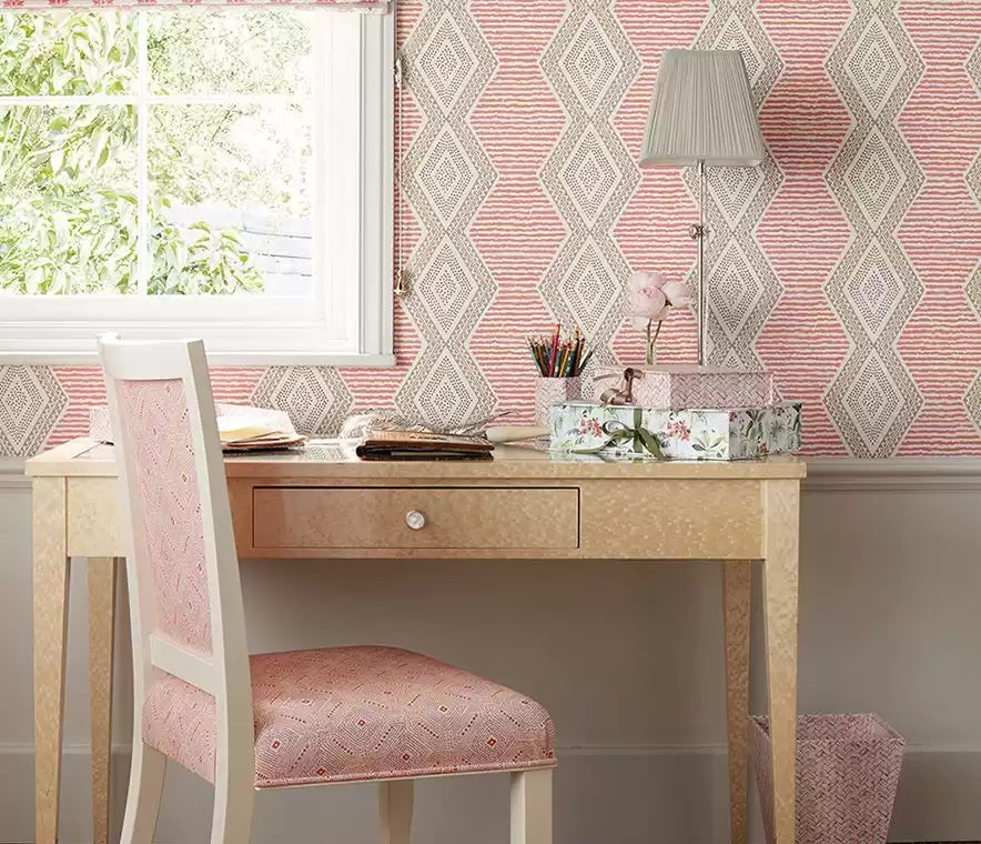 Les Rêves Belle Île Aqua/Beige - Nina Campbell - NCW4306-04 Wallcovering