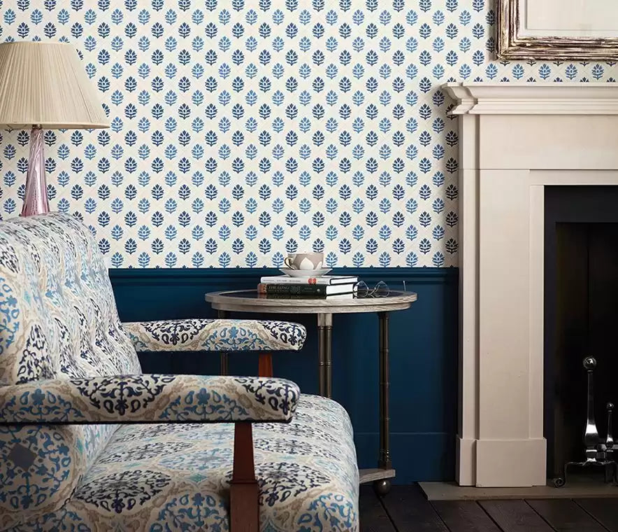 Les Rêves Camille Indigo/Blue - Nina Campbell - NCW4303-01 Wallcovering
