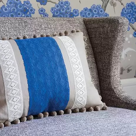 Verdanta Chantilly Stripe Sapphire/Ivory - Osborne & Little - F6561-01 Fabric