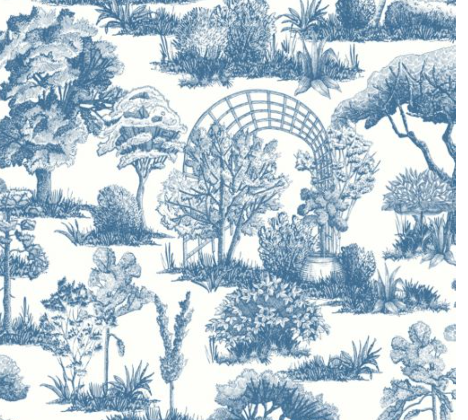 Garden Toile – Indigo WW WP88605D 0004 - SCALAMANDRE WALLCOVERING