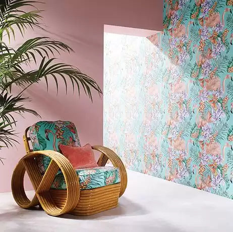 Cubana Flamingo Club Jade/Lavender - Matthew Williamson - W6800-01 Wallcovering
