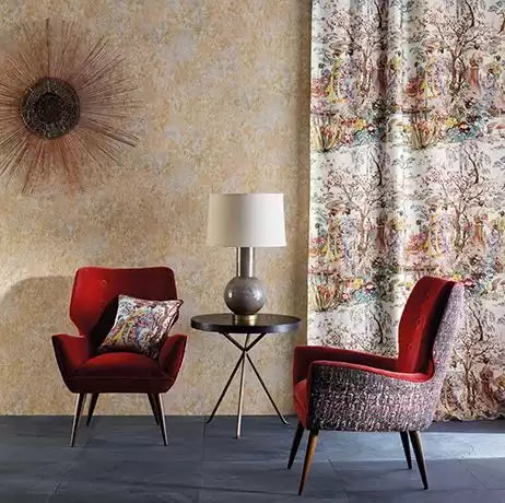 Enchanted Gardens Fresco Stone/Pale Blue - Osborne & Little - W7023-05 -Wallpaper