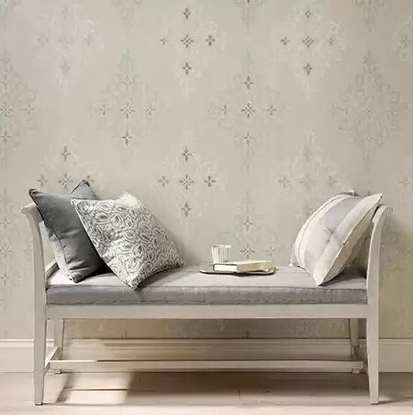 Braemar Holmwood Aqua/White - Nina Campbell - NCW4120-01 Wallcovering