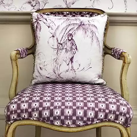 Fontibre Maude Check Amethyst - Nina Campbell - NCF4194-01 Fabric