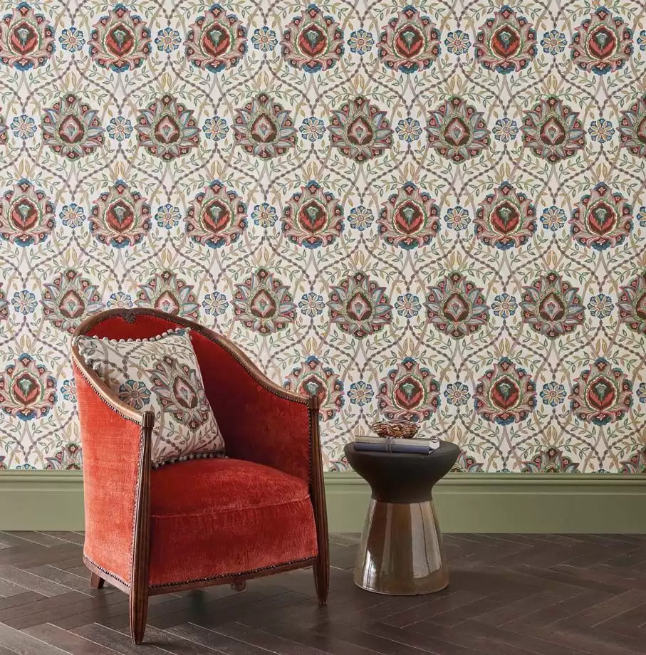 Topkapi Chocolate/Russet/Te - Nina Campbell - NCF4434-01 Fabric