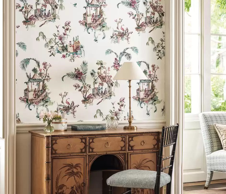 Signature Toile Chinoise Indigo - Nina Campbell - NCW4497-03 Wallcovering