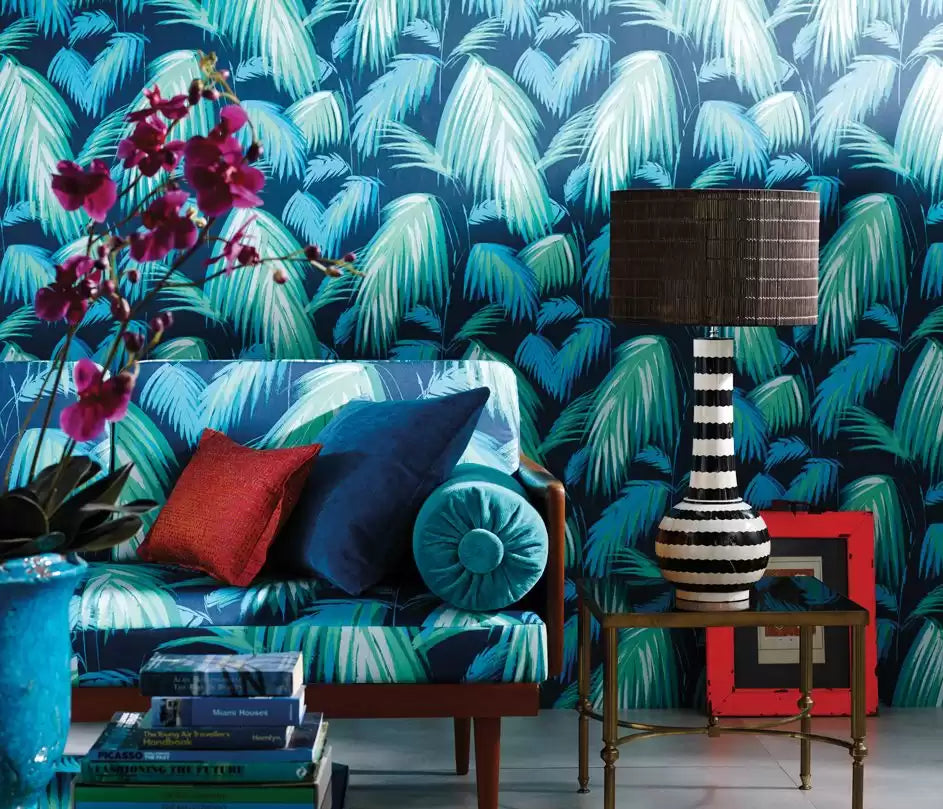 Cubana Tropicana Petrol/Emerald - Matthew Williamson - W6801-01 Wallcovering