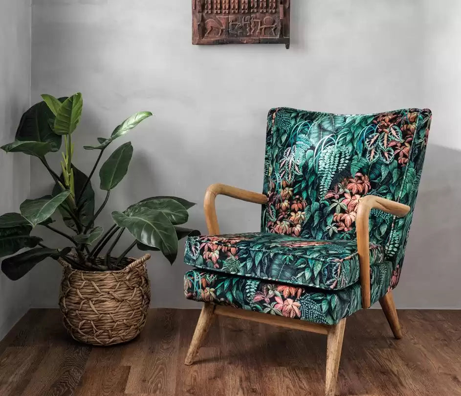 Green Wall Velvet - Osborne & Little - F7677-01 Fabric