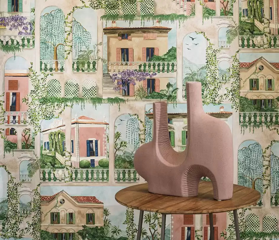 Rhapsody Villa Como Azure. - Osborne & Little - W7813-02 Wallcovering