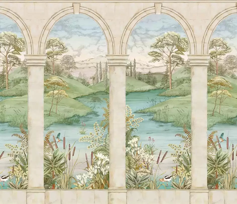 Rhapsody Colonnato Stone. - Osborne & Little - W7814-01 Wallcovering