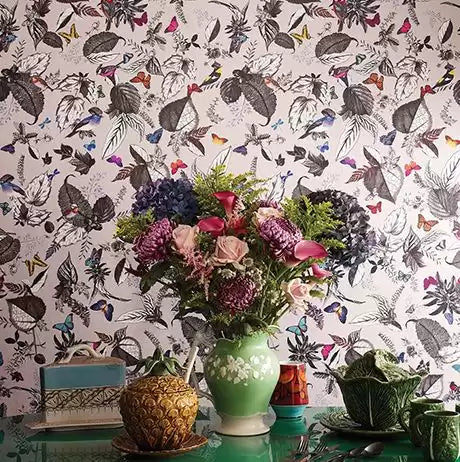 Verdanta Bird Song Multi/Stone - Osborne & Little - W6596-01 Wallcovering