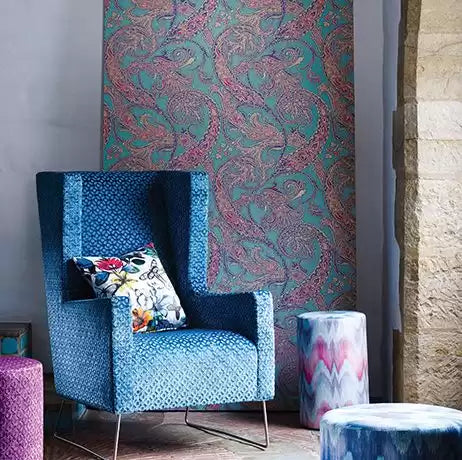 Pasha Patara Jade/Peacock/Lime - Osborne & Little - W6750-02 Wallcovering