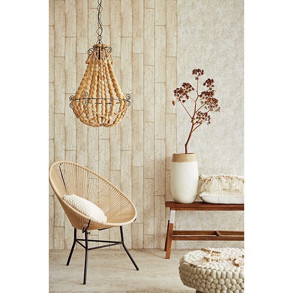 Esmee Beige Wood Wallpaper - York Wallcovering