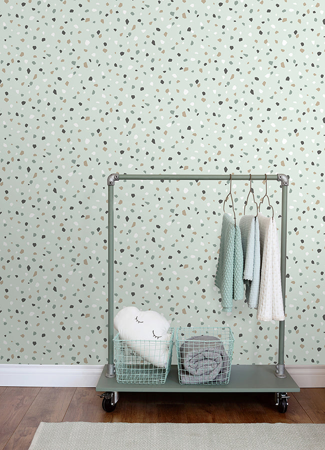Ona Mint Terrazzo Wallpaper - 4060-139036 - York Wallcovering