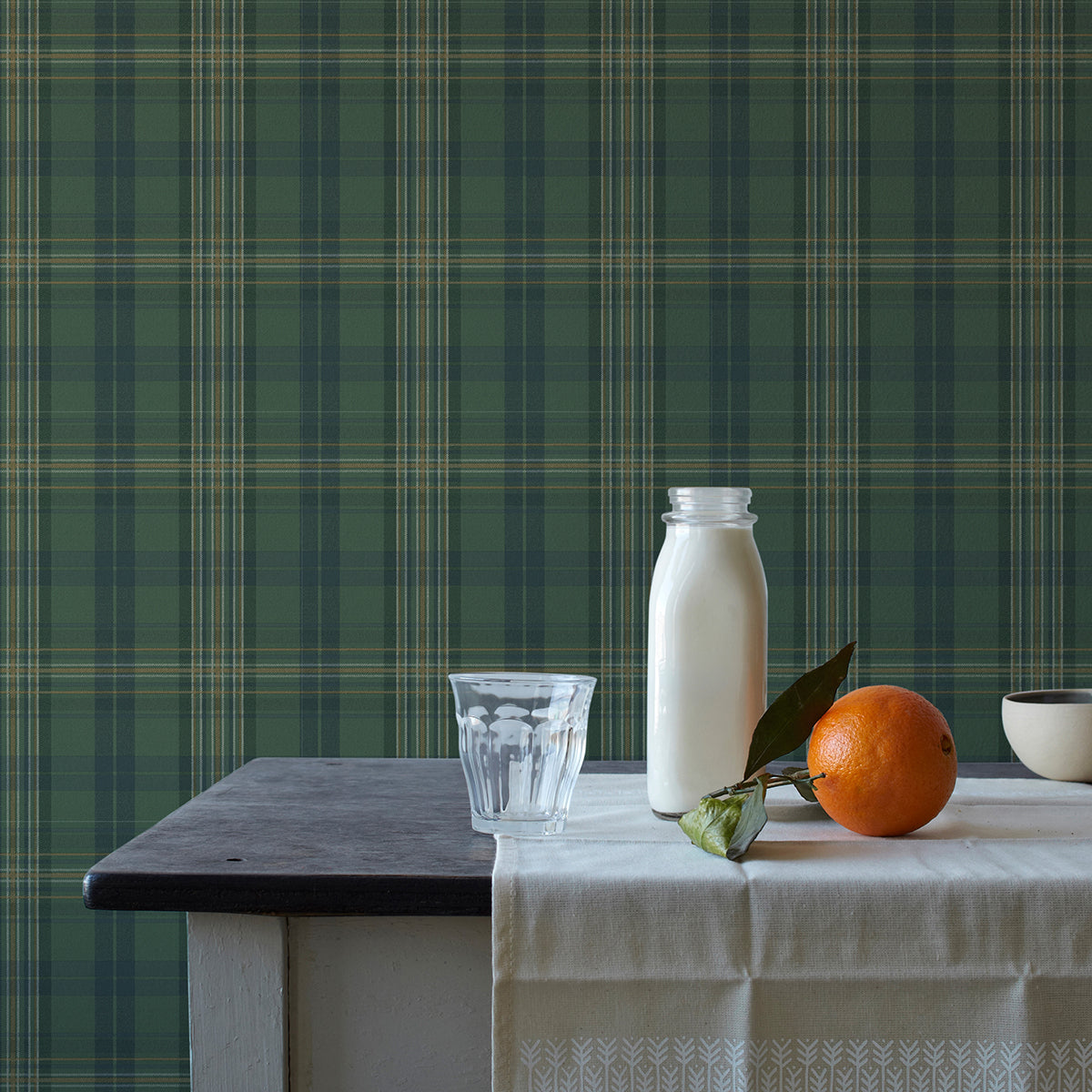 Austin Green Plaid Wallpaper - Brewster Wallcovering 3123-330212