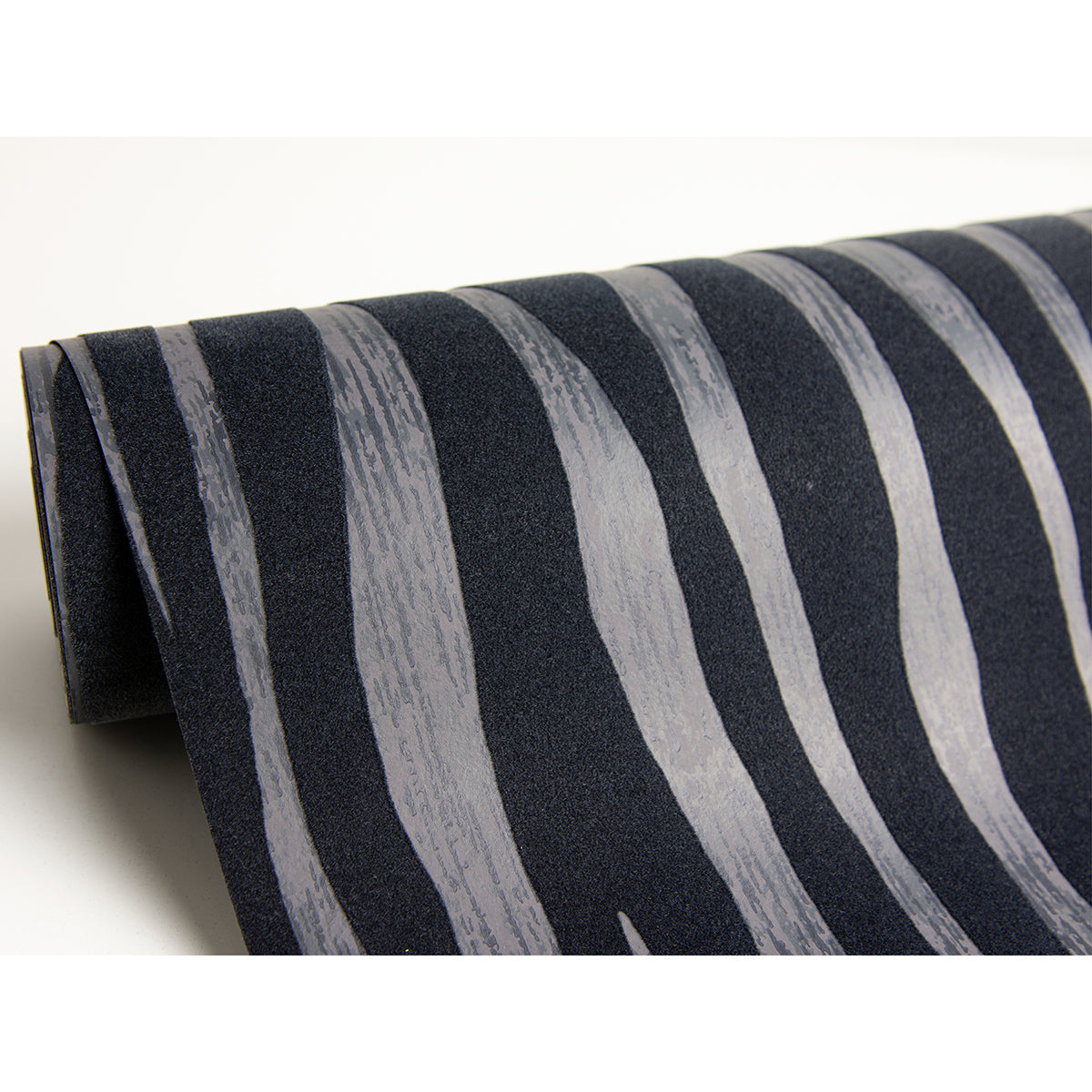 Burchell Black Zebra Flock Wallpaper - York Wallcovering