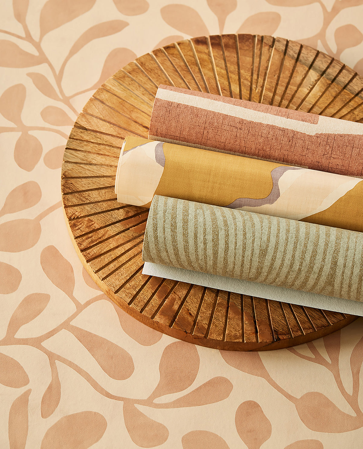 Callista Mustard Leaves Wallpaper - York Wallcovering