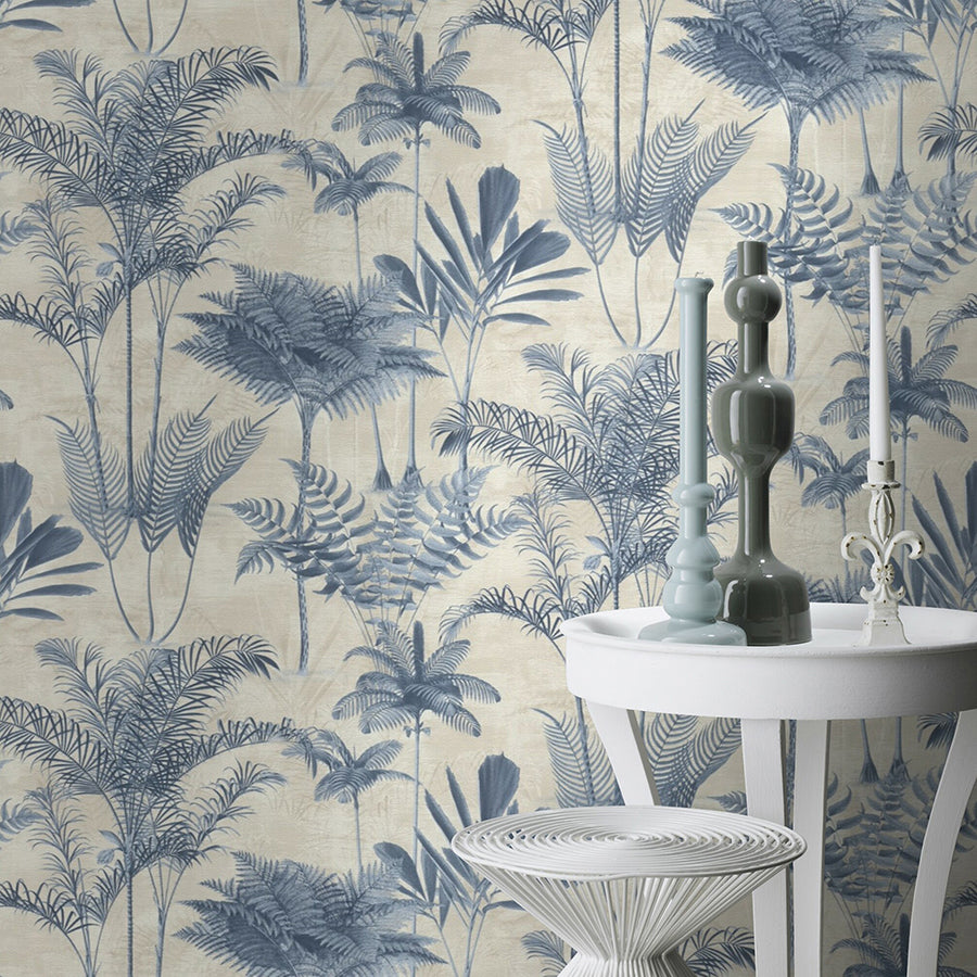 Kinabalu Blue Rainforest Wallpaper - York Wallcovering - RH555127