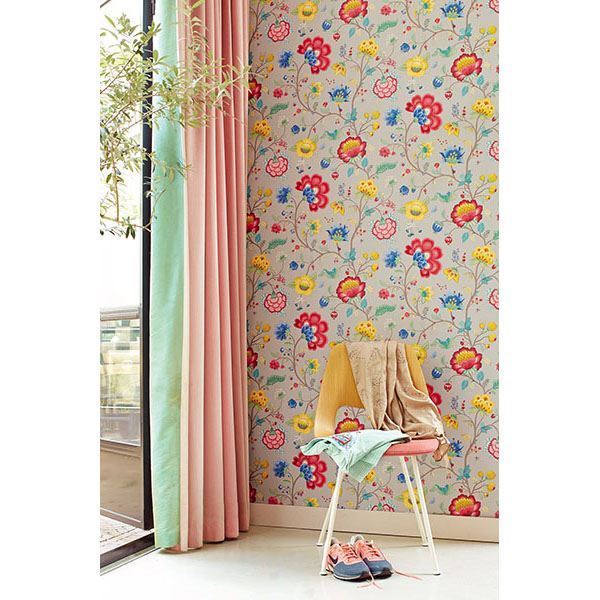 Epona Light Grey Floral Fantasy - York Wallcovering
