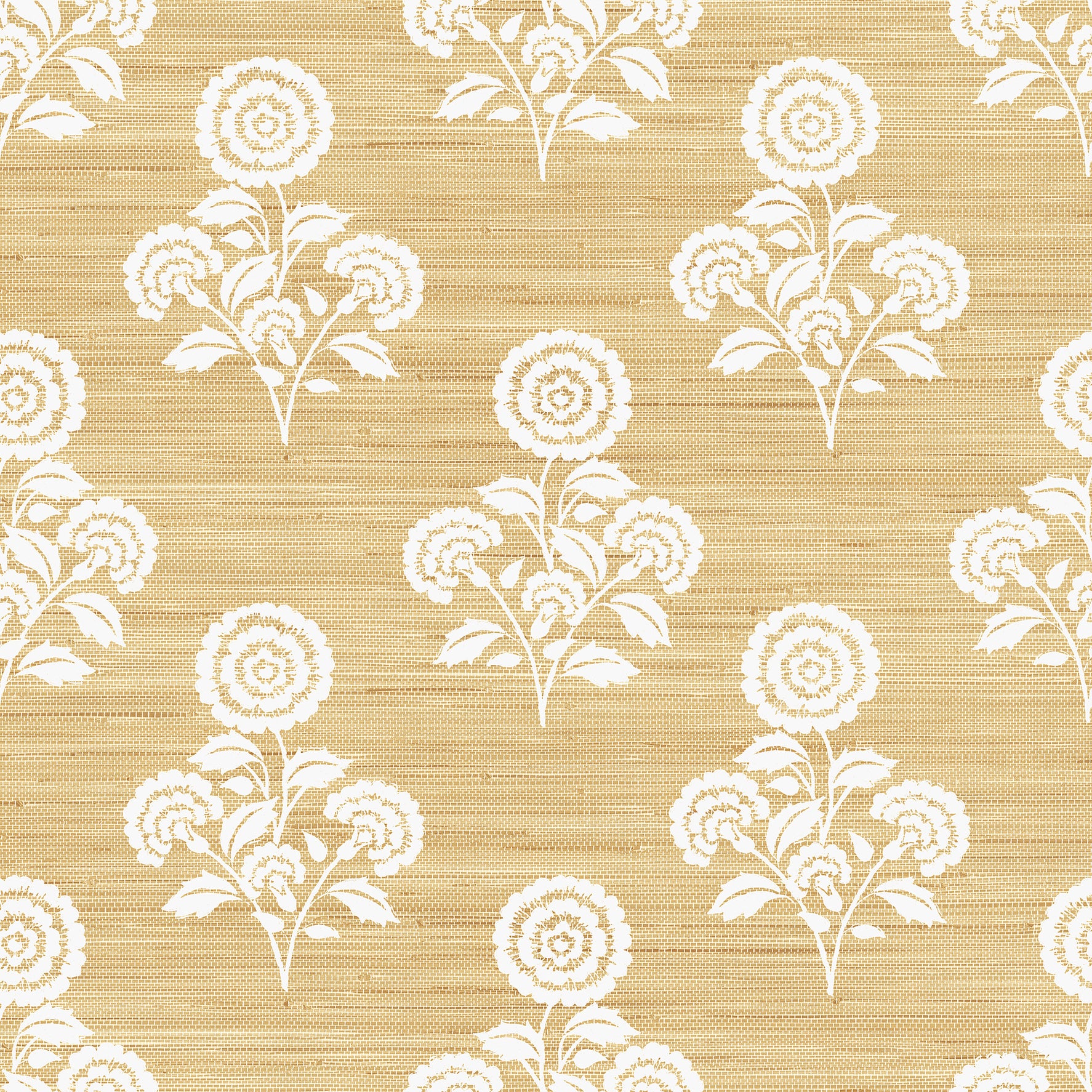 Picture of Flourish Block Print Wheat Faux Grasscloth Peel and Stick Wallpaper